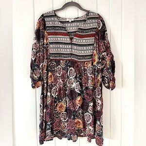 Umgee Bohemian Multi dress/tunic, Sz L (P2P 20”)